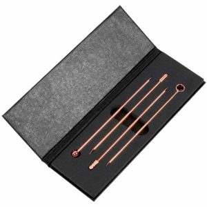 Conjunto de palhetas para coquetel 47 Ronin 105 mm - Acessório elegante para cocktail, em aço inoxidável de alta qualidade. Ideal para festas e eventos.