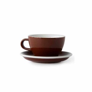 Copo Latte Grande Acme 280 ml + Pires 15 cm - Conjunto elegante para desfrutar do seu café favorito. Vidro de alta qualidade. Compre online!