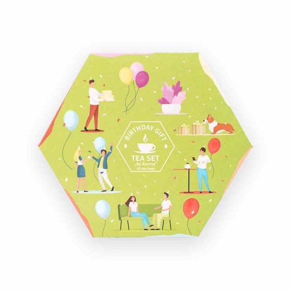 Conjunto de chá de aniversário Acorus com 60 saquetas de chá, presente sofisticado para os amantes de chá. Compre online agora!