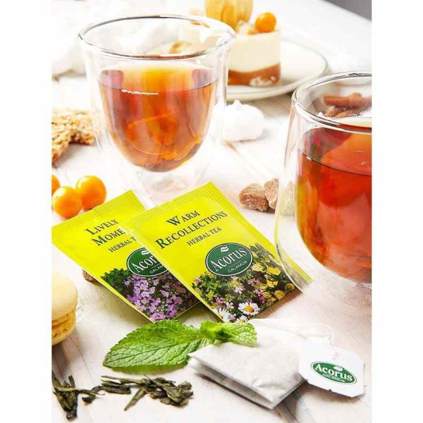 Chá de ervas Acorus Premium, 60 saquetas de chá para um momento relaxante e revigorante. Aproveite a qualidade deste conjunto de chá!