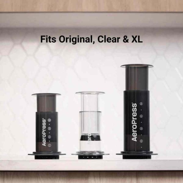 Suporte organizador para AeroPress, ideal para armazenamento e organização. Produto de alta qualidade, perfeito para os amantes de café. Compre já!