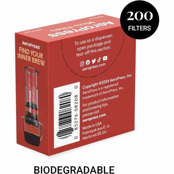 Microfiltros naturais de alta qualidade para AeroPress 200 unidades - filtros eco-friendly para preparar café de excelência.