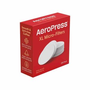 Papéis de filtro de microfiltros AeroPress XL 200 unidades para café deliciosamente suave. Compatível com AeroPress XL.