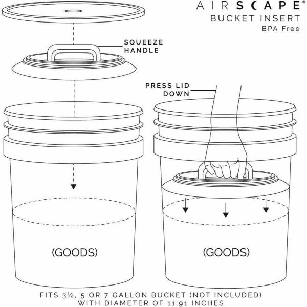 Tampa de inserção do balde Airscape® para armazenamento de alimentos frescos. Manti a frescura dos alimentos por mais tempo. Ideal para a sua cozinha!
