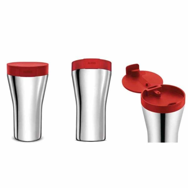 Caneca de viagem Alessi de parede dupla Caffa GIA24 400 ml para café, design premium e durável. Perfeito para levar bebidas quentes.