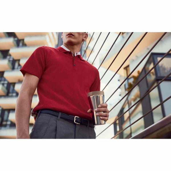 Caneca de viagem Alessi Caffa GIA24 400 ml em parede dupla para café - Design premium para levar a sua bebida sempre consigo.