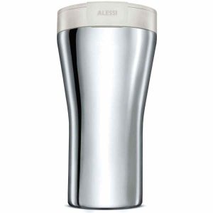 Caneca de viagem com parede dupla Alessi Caffa GIA24 400ml para manter a bebida quente ou fria. Ideal para desfrutar em movimento. Compre já!