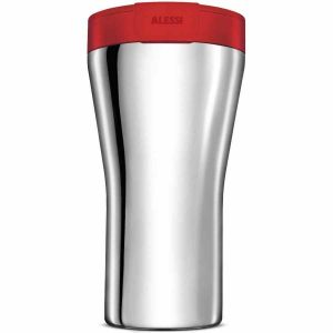Caneca de viagem Alessi de 400 ml, parede dupla, modelo Caffa GIA24. Mantém a temperatura da bebida. Ideal para viagens. Compre agora!
