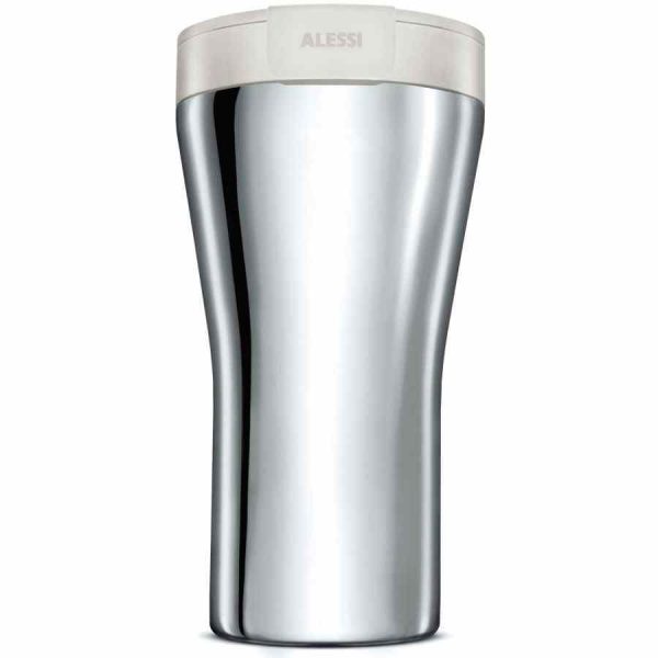 Caneca de viagem com parede dupla Alessi Caffa GIA24 400ml para manter a bebida quente ou fria. Ideal para desfrutar em movimento. Compre já!