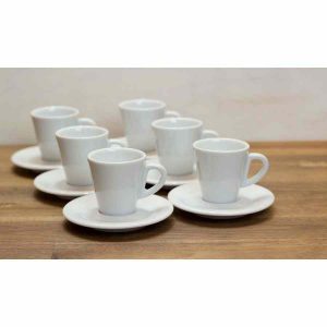 Xícara de café expresso favorita Ancap 70 ml, conjunto com 6 peças de porcelana branca para um espresso perfeito. Ideal para sua rotina de café!
