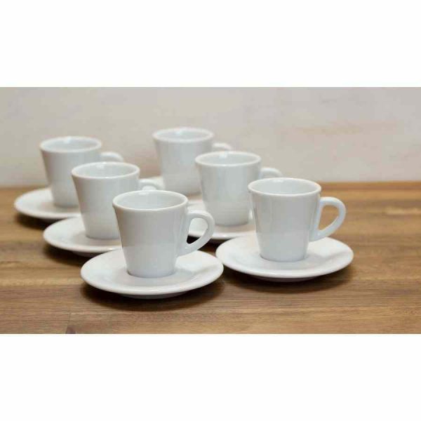 Xícara de café expresso favorita Ancap 70 ml, conjunto com 6 peças de porcelana branca para um espresso perfeito. Ideal para sua rotina de café!