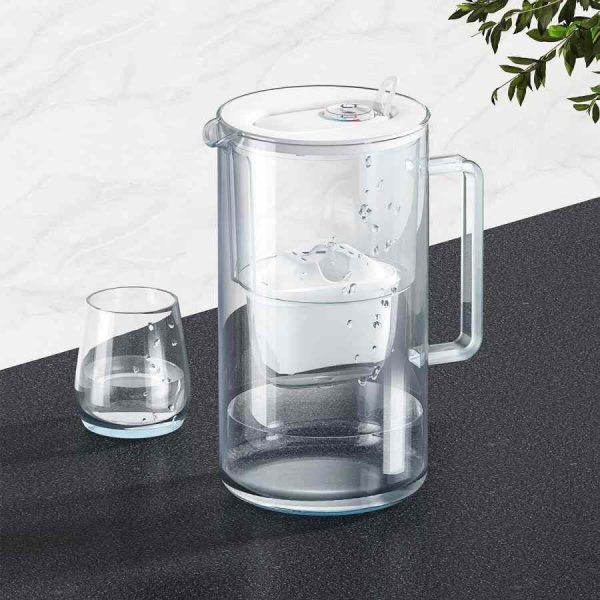 Jarro com filtro de água de vidro Aquaphor Maxfor+ 2,5 l, branco - Purifique a sua água com elegância e eficiência. Produto premium para água filtrada em casa.