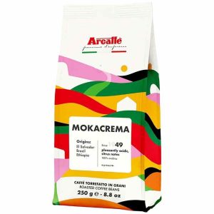 Grãos de café Arcaffè Mokacrema - Blend luxuoso para saborear em casa ou no escritório. Compre online e desfrute de aromas requintados.