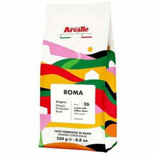 Grãos de café Arcaffè Roma - Torrefação artesanal de alta qualidade para verdadeiros apreciadores do café. Aroma intenso e irresistível. Ideal para compras online.