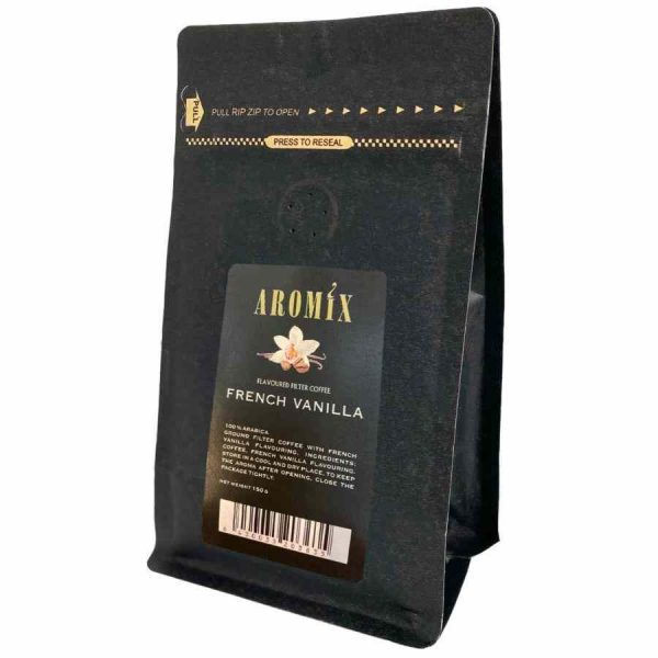 Café Aromax Baunilha Francesa Aromix 150 g Moído - Delicioso café moído com aroma intenso de baunilha francesa. Aprecie a qualidade superior! Compre online.