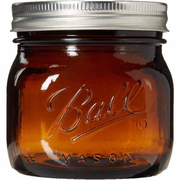 Frascos de vidro Ball Mason Pint Elite âmbar Boca Larga 16 oz (475 ml) - Conjunto de 4 | Armazene seus alimentos com estilo e qualidade!