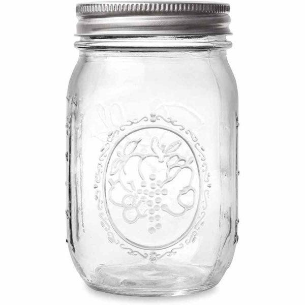 Frasco de Vidro Ball Mason Pint Boca Regular 16 oz (473 ml) - Conjunto com 6, Recipiente de Qualidade Premium para Conservas Caseiras