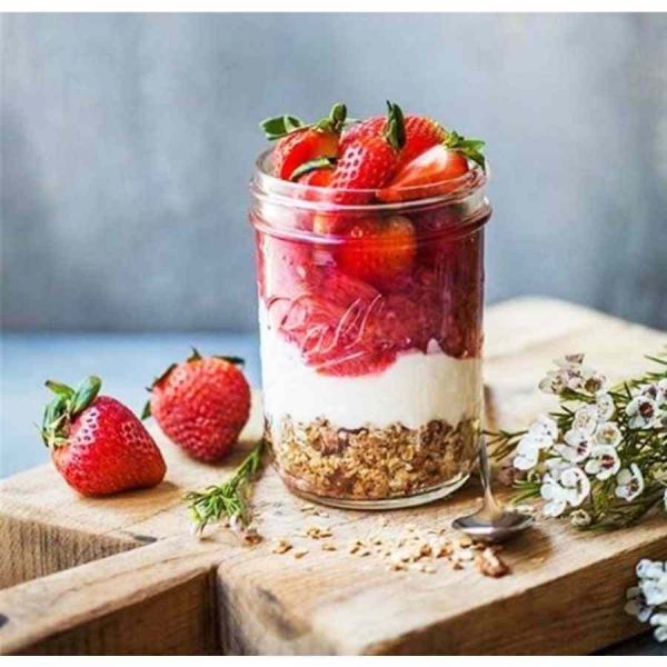 Frasco de vidro Ball Mason de 473 ml, ideal para conservas, pack com 6 unidades. Qualidade premium para armazenar alimentos caseiros.