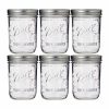Frasco de vidro Ball Mason Pint Wide Mouth com 473 ml - Conjunto de 6 unidades de alta qualidade. Ideal para conservas e decoração. Compre agora!