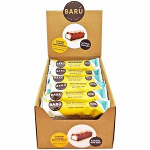 Barra Crocante de Marshmallow de Chocolate ao Leite com Caju Barú 30 g - Caixa 18 un: Delícia indulgente de marshmallow com caju barú e chocolate ao leite. Ideal para partilhar e saborear! Compre agora.
