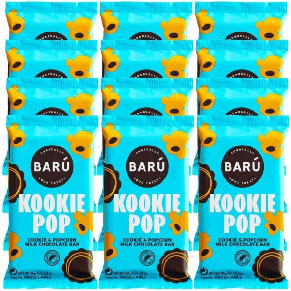 Barrinha de Barú Kookie Pop Bonkers Chocolate Ao Leite 85 g - Delicie-se com esta barra crocante de chocolate ao leite com pedaços de Barú. Compre online!