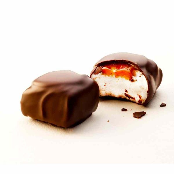Marshmallows de Barú com Chocolate Negro, Sal Marinho e Caramelo - Pack de 10 x 120 g. Deliciosos e gourmet, para comprar online.