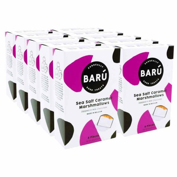 Marshmallows de Barú com Chocolate de Leite, Sal Marinho e Caramelo - Pack de 10, 120g cada. Delícia artesanal para saborear!