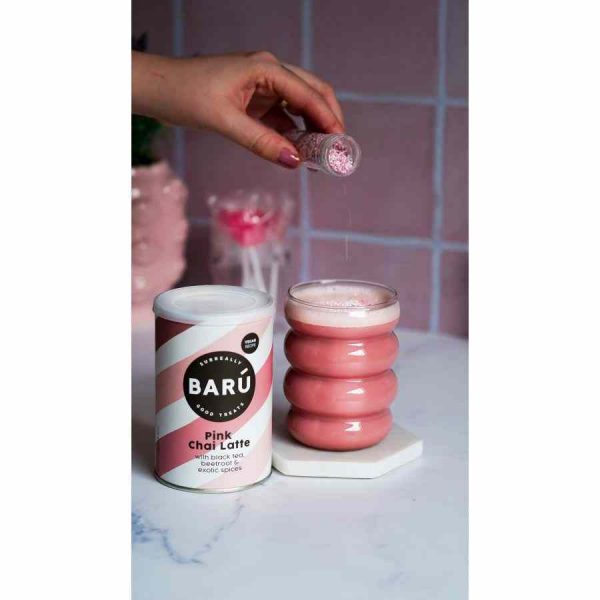 Pó de Chai Latte Rosa de Barú 250 g: A indulgência perfeita em cada colher. Compre online o melhor Chai Latte em pó de Barú.