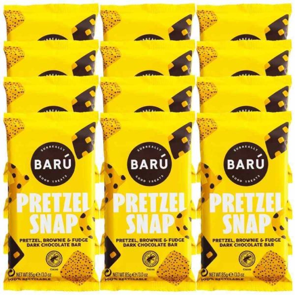 Tableta de Pretzel Snap com Chocolate Amargo Barú Bonkers 85 g: A combinação perfeita de crocante e chocolate intenso. Ideal para os amantes de chocolates amargos.