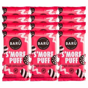 Tablete de chocolate de leite Barú Barra S'more Puff Bonkers de 85 g - Delícia cremosa e crocante para os amantes de chocolate. Ideal para presentear!