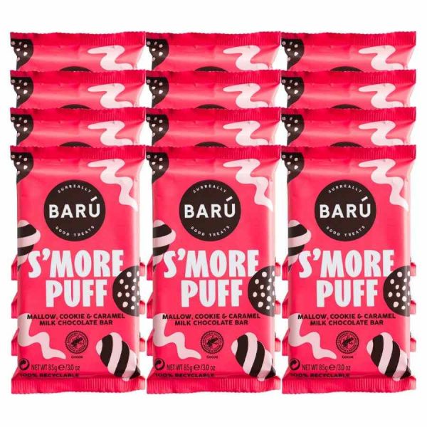 Tablete de chocolate de leite Barú Barra S'more Puff Bonkers de 85 g - Delícia cremosa e crocante para os amantes de chocolate. Ideal para presentear!