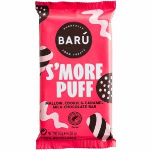Chocolate de Leite Barú Barra S’more Puff Bonkers 85g - Delicioso chocolate de leite com marshmallow, puff e biscoito. Ideal para degustar!