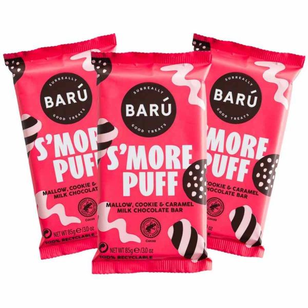 Barra de Chocolate ao Leite Barú S'more Puff Bonkers 85g - Delícia irresistível para os amantes de chocolate! Aproveite esta oferta exclusiva.