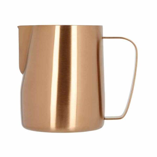 Jarra de leite Barista Space em cobre para espumar o leite perfeito, acessório premium para baristas.