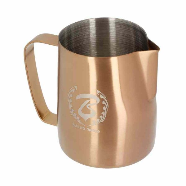 Jarra de leite Barista Space em cobre para espumar o leite como um profissional - Acessório de qualidade premium para café.