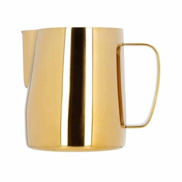 Jarra de leite Barista Space dourada, acessório premium para arte latte. Ideal para baristas exigentes. Compre online e destaque-se!