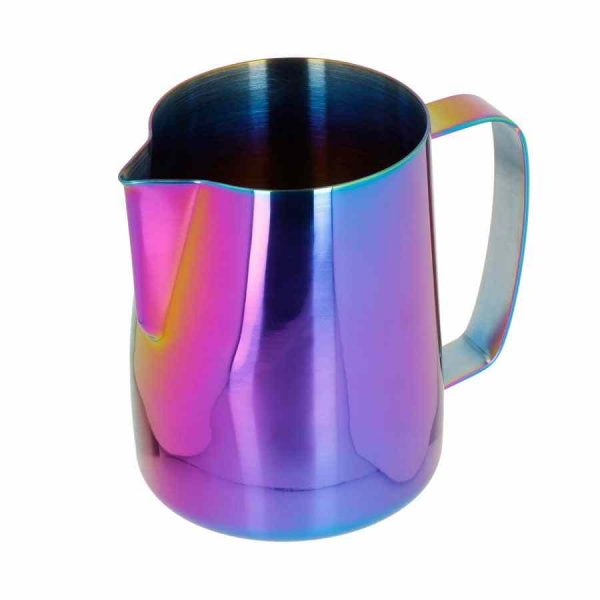 Jarra de leite Barista Space, arco-íris para latte art profissional - Prática e colorida para baristas exigentes!