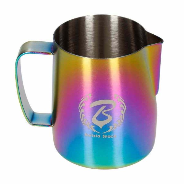 Jarra de leite Barista Space Sandy Rainbow - Utensílio de barista de alta qualidade com design arco-íris para fazer espuma de leite perfeita. Compre online agora!