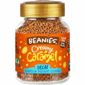 Gorros Descafeinado Cremoso Café Instantâneo Sabor Caramelo 50 g - Delicie-se com este suave café descafeinado de qualidade.