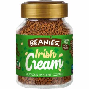Café instantâneo Beanies com delicioso sabor a Creme Irlandês de 50g - Desfrute de um café de qualidade superior em casa!