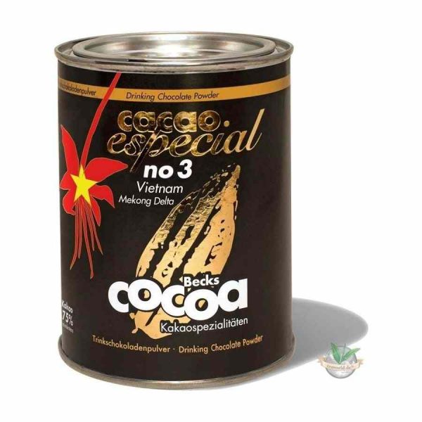 Desfrute de um momento indulgente com Becks Especial nº. 3 Chocolate Quente Vietnamita em Pó de Origem Única 250 g. Delicie-se!