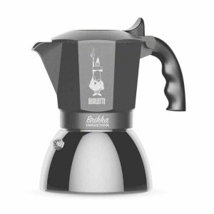 Espresso maker Bialetti Brikka com design inovador para 4 xícaras, ideal para fogão de indução. Aprecie um café perfeito em casa!