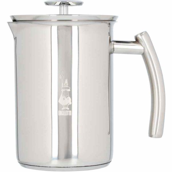 Espumante de Leite Bialetti em Aço Inox para Cappuccinos 330 ml - Prepare deliciosas espumas de leite para os seus cafés em casa.