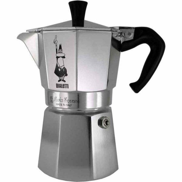 Máquina de café expresso Bialetti Moka Express para fogão - Aroma italiano em casa. Compre agora esta máquina de café de alta qualidade!