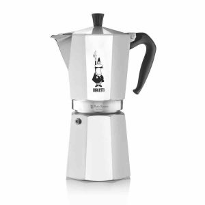 Máquina de café expresso Bialetti Moka Express para fogão, inox, 6 chávenas - Design italiano clássico para o seu café perfeito!