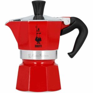Máquina de café Bialetti Moka Express vermelha - prepara o café perfeito com estilo e qualidade italiana. Compre online!