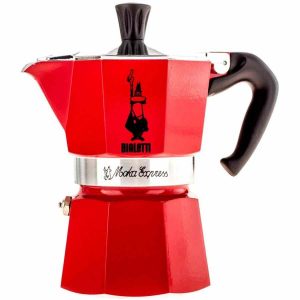 Máquina de café expresso vermelha Bialetti Moka Express - Sabor perfeito no seu dia a dia. Ideal para amantes de café!