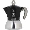 Máquina de café expresso com fogão preto de indução Bialetti Moka - Desfrute do aroma delicioso do café italiano autêntico com estilo e elegância.