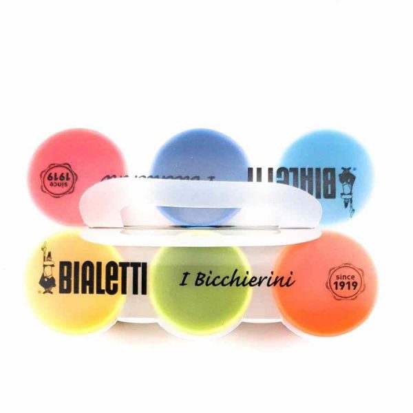 Copos de Espresso em Cerâmica Multicolorida Bialetti 90 ml, conjunto de 6 unidades - adicione elegância à sua rotina de café!