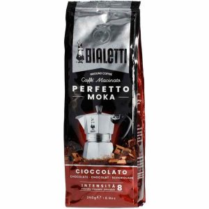 Café Moído de Chocolate Bialetti Perfetto Moka 250 g - Delicioso café moído com sabor intenso de chocolate para sua Moka. Aproveite!